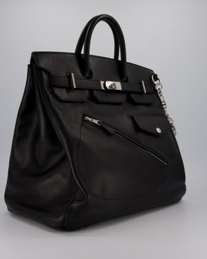 *RARE* Hermès Haut à Courroies HAC 40 Rock Bag in Noir Volupto Leather with Palladium Hardware