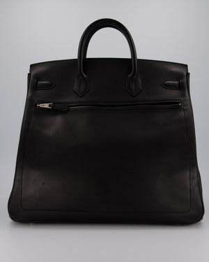 *RARE* Hermès Haut à Courroies HAC 40 Rock Bag in Noir Volupto Leather with Palladium Hardware