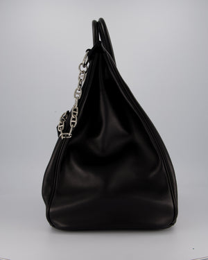 *RARE* Hermès Haut à Courroies HAC 40 Rock Bag in Noir Volupto Leather with Palladium Hardware