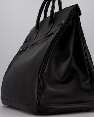 *RARE* Hermès Haut à Courroies HAC 40 Rock Bag in Noir Volupto Leather with Palladium Hardware