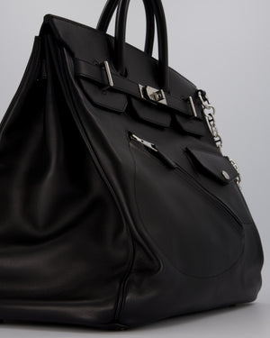 *RARE* Hermès Haut à Courroies HAC 40 Rock Bag in Noir Volupto Leather with Palladium Hardware