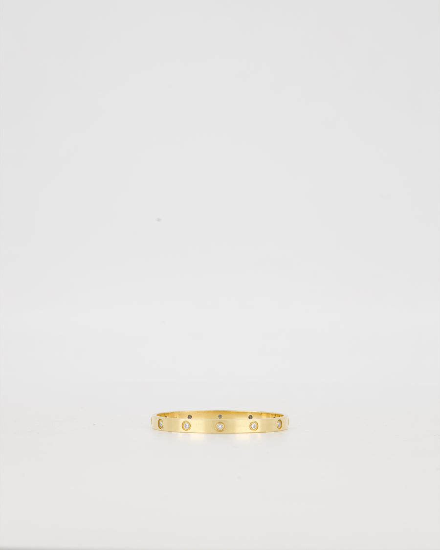 Cartier Love Bracelet in 18K Yellow Gold with Diamonds 750/1000 Size 18