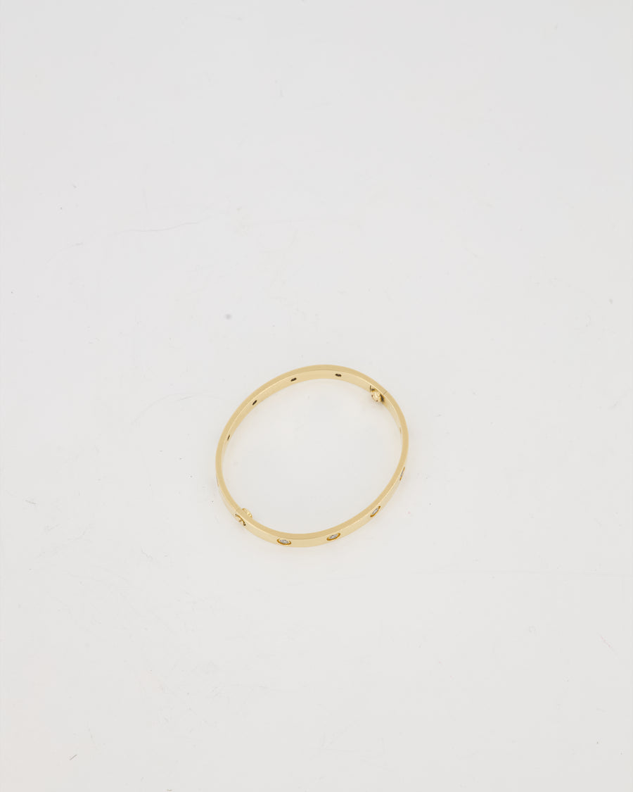 Cartier Love Bracelet in 18K Yellow Gold with Diamonds 750/1000 Size 18