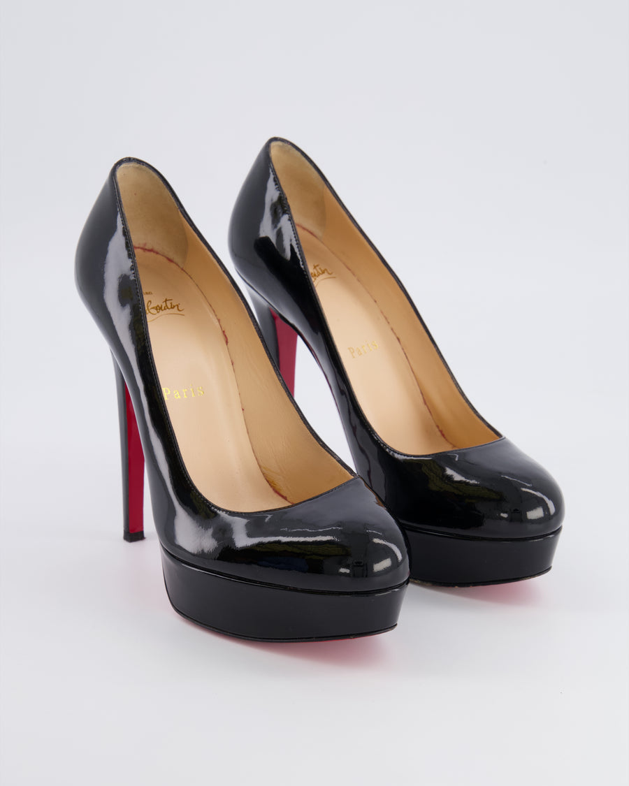 Christian Louboutin Black Patent Leather Bianca 140 Platform Pumps Size EU 38.5 £595