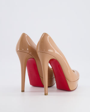 Christian Louboutin Nude Patent Leather Bianca 140 Platform Pumps Size EU 38.5 RRP £595