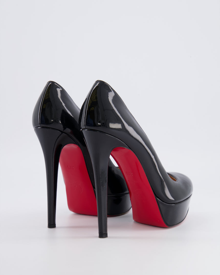 Christian Louboutin Black Patent Leather Bianca 140 Platform Pumps Size EU 38.5 £595