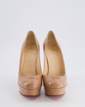 Christian Louboutin Nude Patent Leather Bianca 140 Platform Pumps Size EU 38.5 RRP £595