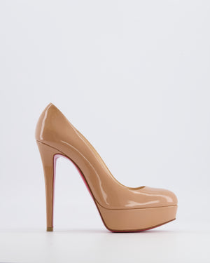 Christian Louboutin Nude Patent Leather Bianca 140 Platform Pumps Size EU 38.5 RRP £595