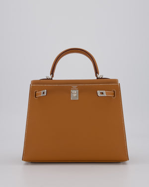 Hermès Kelly 25 Sellier Bag in Gold Epsom Leather with Palladium Hardware