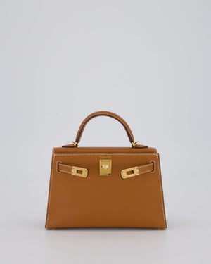 Hermès Mini Kelly II 20 Bag in Gold Epsom Leather with Gold Hardware