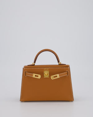 Hermès Mini Kelly II 20 Bag in Gold Epsom Leather with Gold Hardware