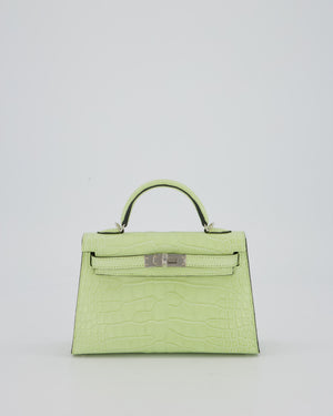 *SUPER RARE & HOT* Hermès Mini Kelly II 20 Bag in Jaune Bourgeon Alligator Mississippiensis Leather with Palladium Hardware