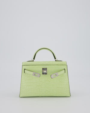 *SUPER RARE & HOT* Hermès Mini Kelly II 20 Bag in Jaune Bourgeon Alligator Mississippiensis Leather with Palladium Hardware