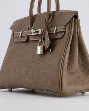 Hermès Birkin 25 Retourne Bag in Etoupe Togo Leather with Palladium Hardware