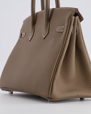 Hermès Birkin 25 Retourne Bag in Etoupe Togo Leather with Palladium Hardware