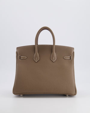 Hermès Birkin 25 Retourne Bag in Etoupe Togo Leather with Palladium Hardware