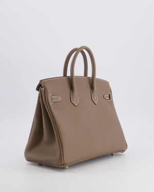 Hermès Birkin 25 Retourne Bag in Etoupe Togo Leather with Palladium Hardware