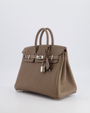 Hermès Birkin 25 Retourne Bag in Etoupe Togo Leather with Palladium Hardware