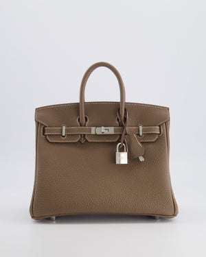 Hermès Birkin 25 Retourne Bag in Etoupe Togo Leather with Palladium Hardware