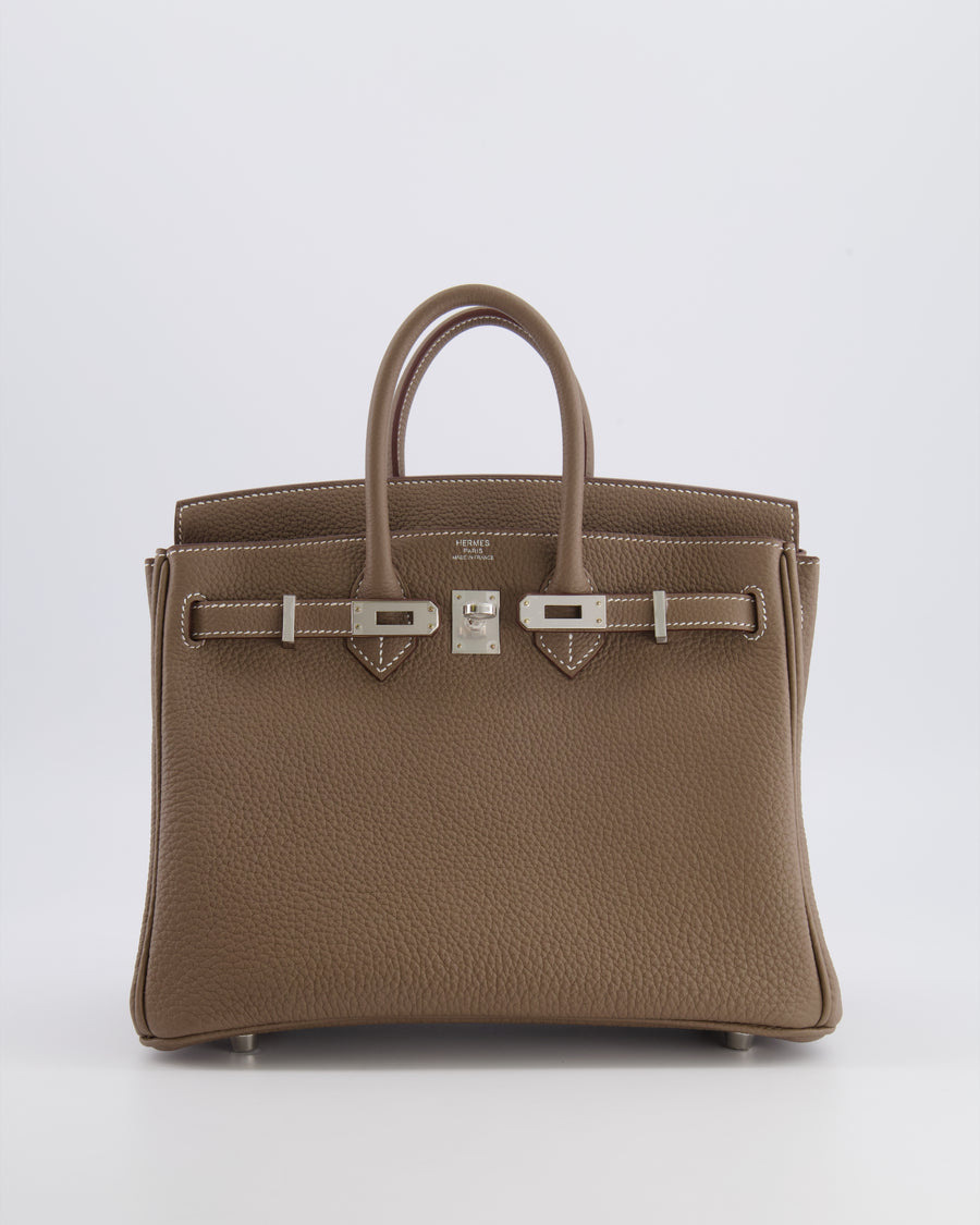 Hermès Birkin 25 Retourne Bag in Etoupe Togo Leather with Palladium Hardware