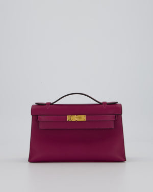 *RARE COLOUR* Hermès Kelly Pochette Bag in Anemone Swift Leather and Gold Hardware