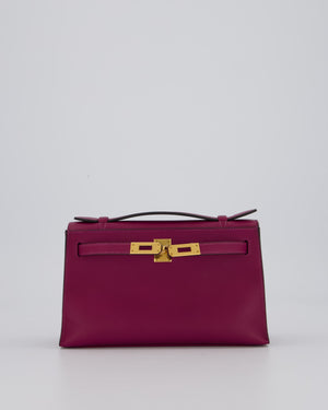 *RARE COLOUR* Hermès Kelly Pochette Bag in Anemone Swift Leather and Gold Hardware