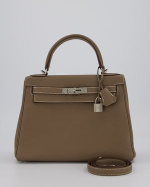 *FIRE PRICE* Hermès Kelly 28 Retourne Bag in Etoupe Togo Leather with Palladium Hardware