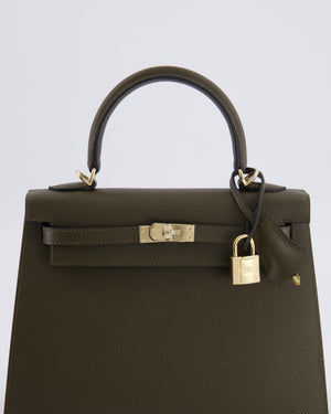 Hermès Kelly 25 Sellier Bag in Vert Loden Epsom Leather with Permabrass Hardware