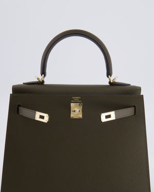 Hermès Kelly 25 Sellier Bag in Vert Loden Epsom Leather with Permabrass Hardware