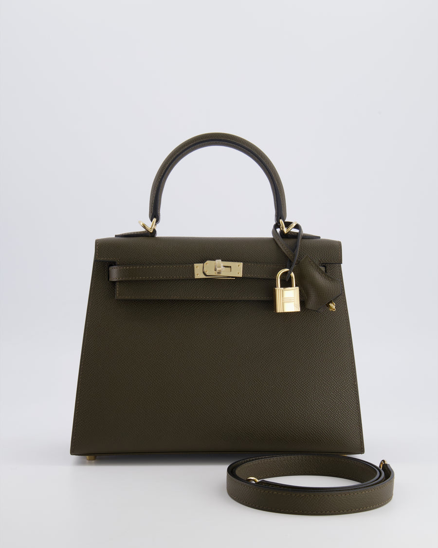 Hermès Kelly 25 Sellier Bag in Vert Loden Epsom Leather with Permabrass Hardware