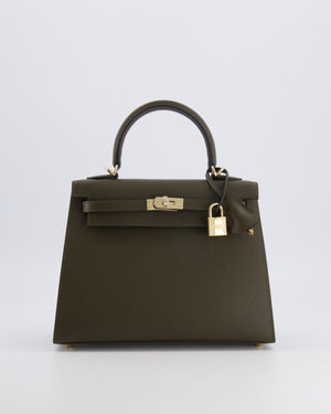 Hermès Kelly 25 Sellier Bag in Vert Loden Epsom Leather with Permabrass Hardware