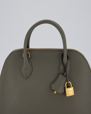 Hermès Bolide 25 Bag in Gris Meyer Evercolour Leather with Gold Hardware