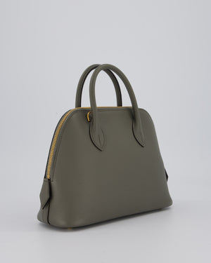 Hermès Bolide 25 Bag in Gris Meyer Evercolour Leather with Gold Hardware