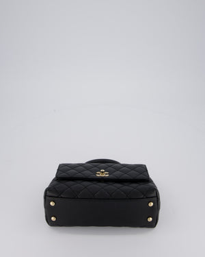 Chanel Small Coco Top Handle In Caviar Quilted Leather with Champagne Gold Hardware