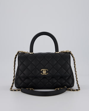 Chanel Small Coco Top Handle In Caviar Quilted Leather with Champagne Gold Hardware