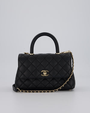 Chanel Small Coco Top Handle In Caviar Quilted Leather with Champagne Gold Hardware