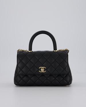 Chanel Small Coco Top Handle In Caviar Quilted Leather with Champagne Gold Hardware