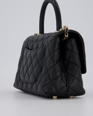 Chanel Small Coco Top Handle In Caviar Quilted Leather with Champagne Gold Hardware