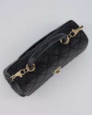 Chanel Small Coco Top Handle In Caviar Quilted Leather with Champagne Gold Hardware