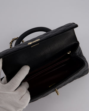 Chanel Small Coco Top Handle In Caviar Quilted Leather with Champagne Gold Hardware