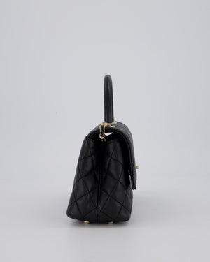 Chanel Small Coco Top Handle In Caviar Quilted Leather with Champagne Gold Hardware