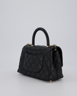 Chanel Small Coco Top Handle In Caviar Quilted Leather with Champagne Gold Hardware