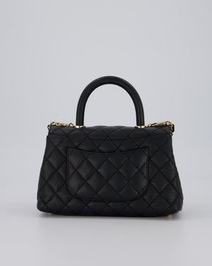 Chanel Small Coco Top Handle In Caviar Quilted Leather with Champagne Gold Hardware