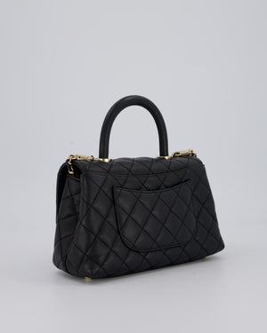 Chanel Small Coco Top Handle In Caviar Quilted Leather with Champagne Gold Hardware