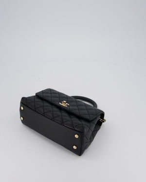 Chanel Small Coco Top Handle In Caviar Quilted Leather with Champagne Gold Hardware