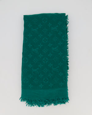 Louis Vuitton Green Scarf with LV Logo Detail