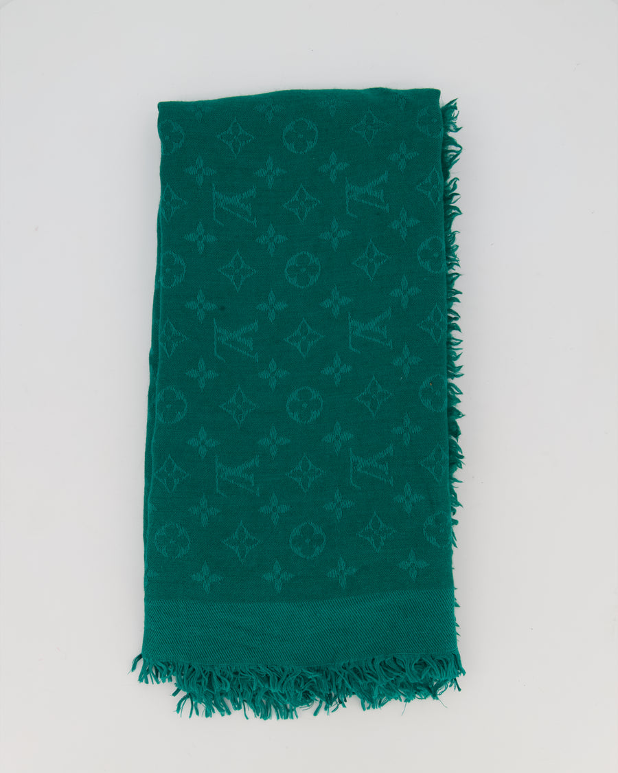 Louis Vuitton Green Scarf with LV Logo Detail