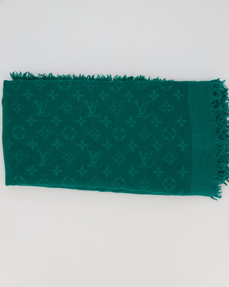 Louis Vuitton Green Scarf with LV Logo Detail