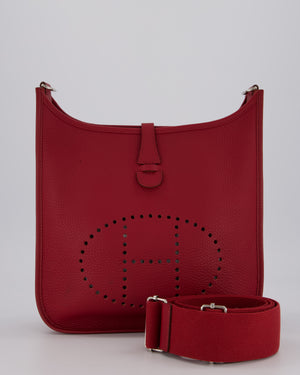 Hermès Evelyne III 29 Bag in Rouge Grenat Clemence Leather with Palladium Hardware