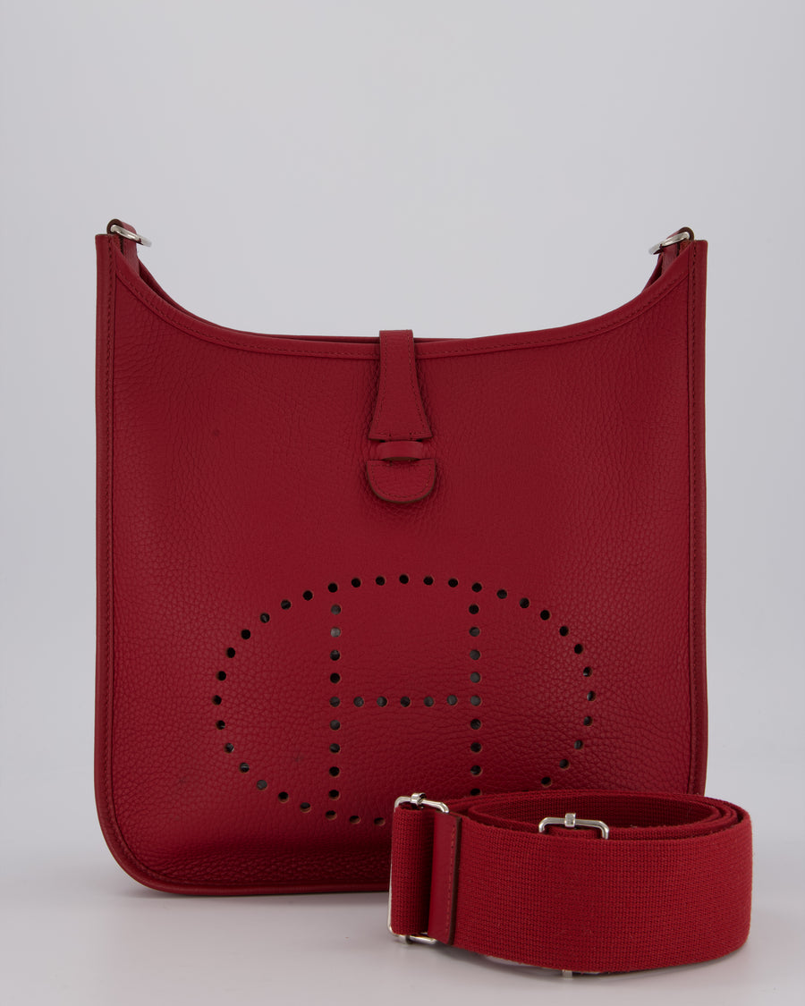 Hermès Evelyne III 29 Bag in Rouge Grenat Clemence Leather with Palladium Hardware